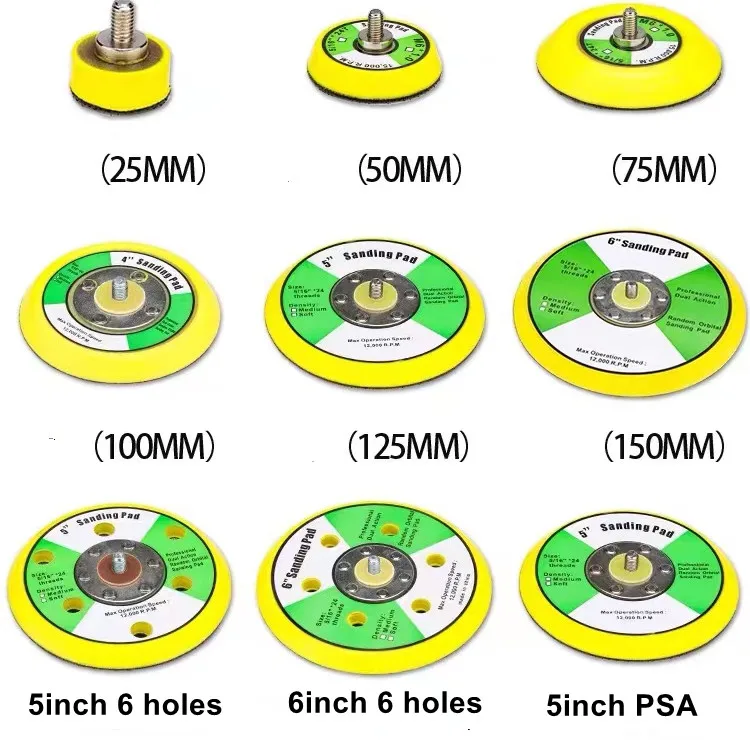 Factory Supply 3-inch Hook And Loop 3inch Sanding Pad Pu Material M6x1.0 Max Speed 15000rpm