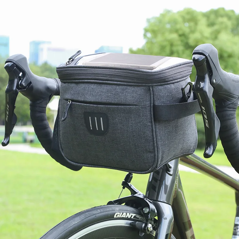 Bike Handlebar Bag Basket For Scooter Bag with Bike Phone Mount Cooler Bicycle Pouch Pack Cycling Accessories for Rider
