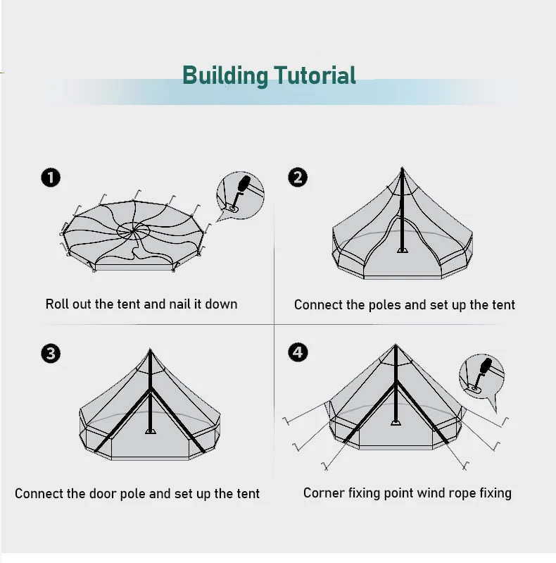 High Quality Outdoor Waterproof Camping 3 Season Yurt Luxury Outdoor Glamping Mongolian Yurt Tent