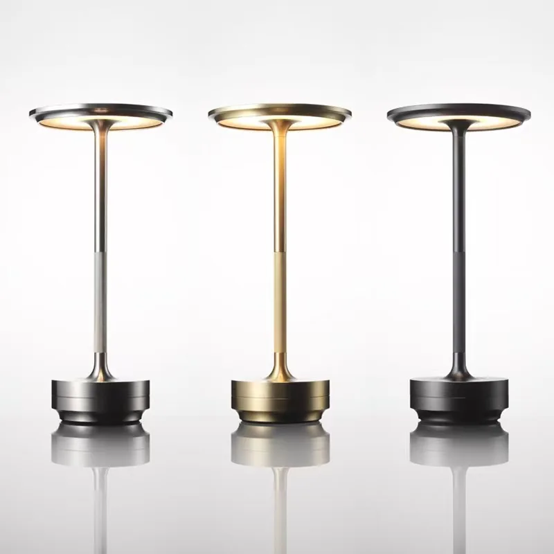 LED Cordless Table Lamps Portable Rechargeable 5000mAh Outdoor Table Lamp 3 Color Stepless Dimmable Battery Powered Lamp