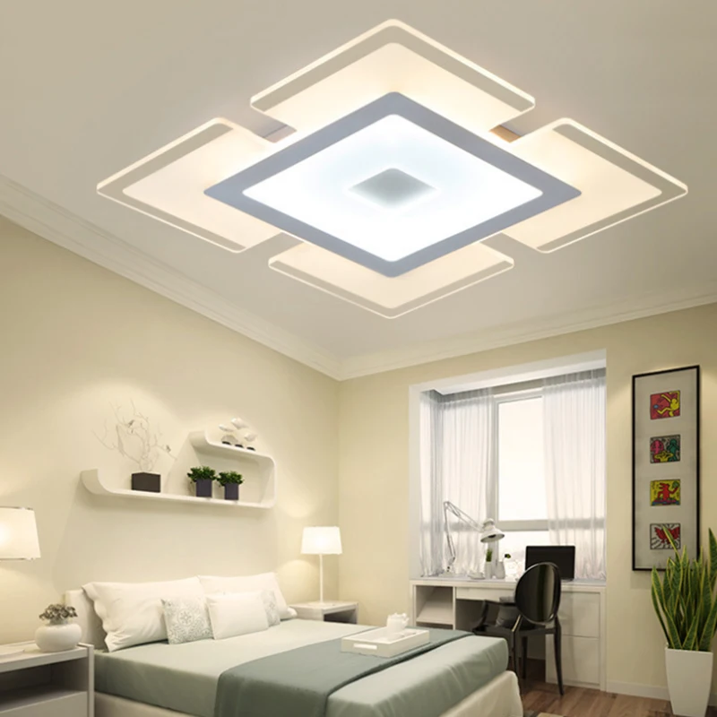 
Warm white and cold white interior living room study bedroom square new design suction sky city acrylic absorb dome light 