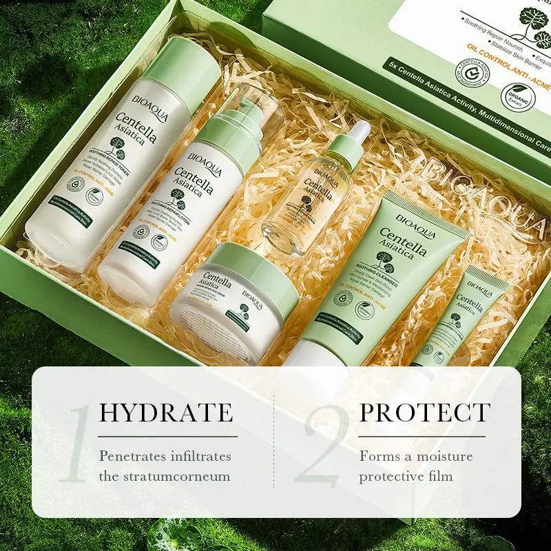 OEM BIOAQUA Wholesale Centella Skin Care Set Soothing and Repair Moisturizing Facial Set