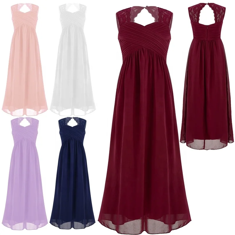 Birthday Chiffon Party Sweetheart Ruched Flower Model 10 Year Old Children Lace Dress Dresses For Party Girl Wedding