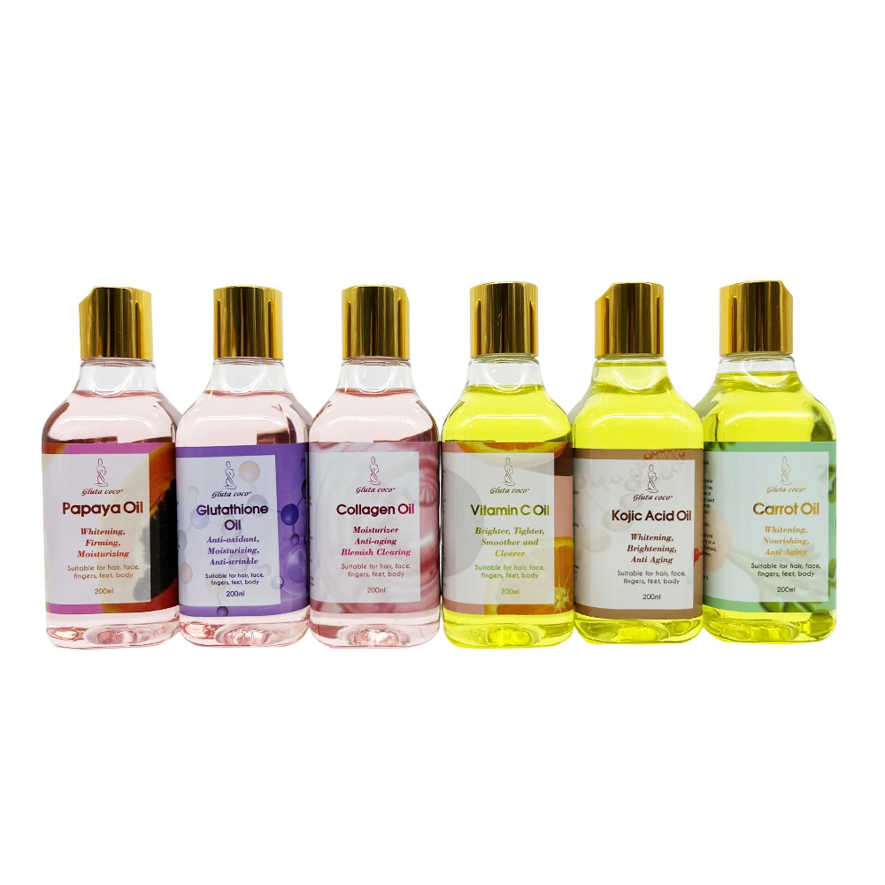 Gluta COCO Whitening Firming Moisturizing Oil Suitable For Hair  Face  Fingers Feet Body Skin Care Body Oil 200ml