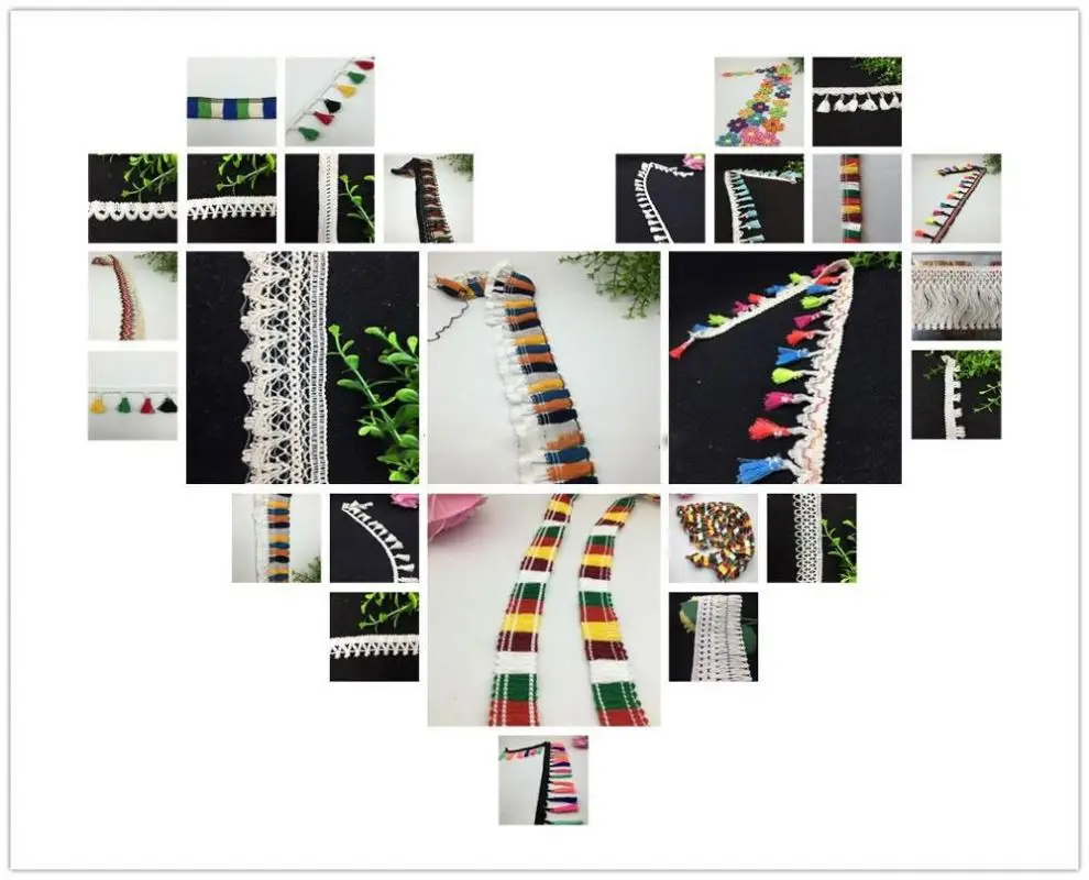 Wholesale new custom disgn colorful tassel fringe trim for bag