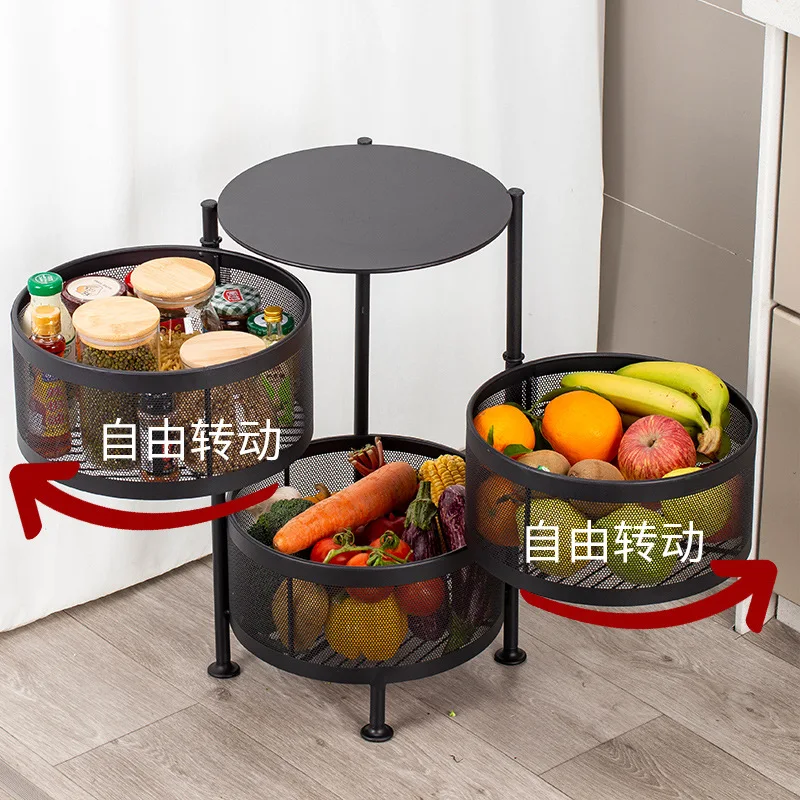 XingYou best seller kitchen rotating storage shelves rack vegetable organizer metal storage rack trolley