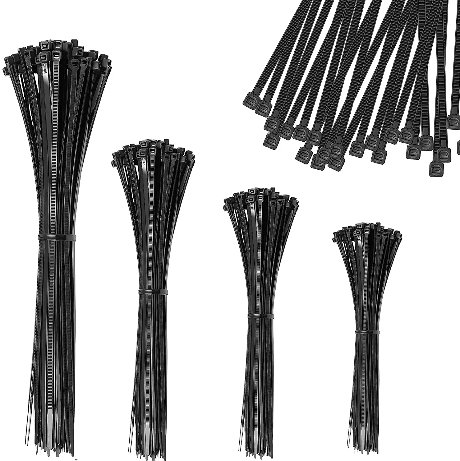 Assorted Sizes Self-Locking Multi-Purpose Wire Management Ties Nylon CableTies for Home Garden Trellis Office Garage a