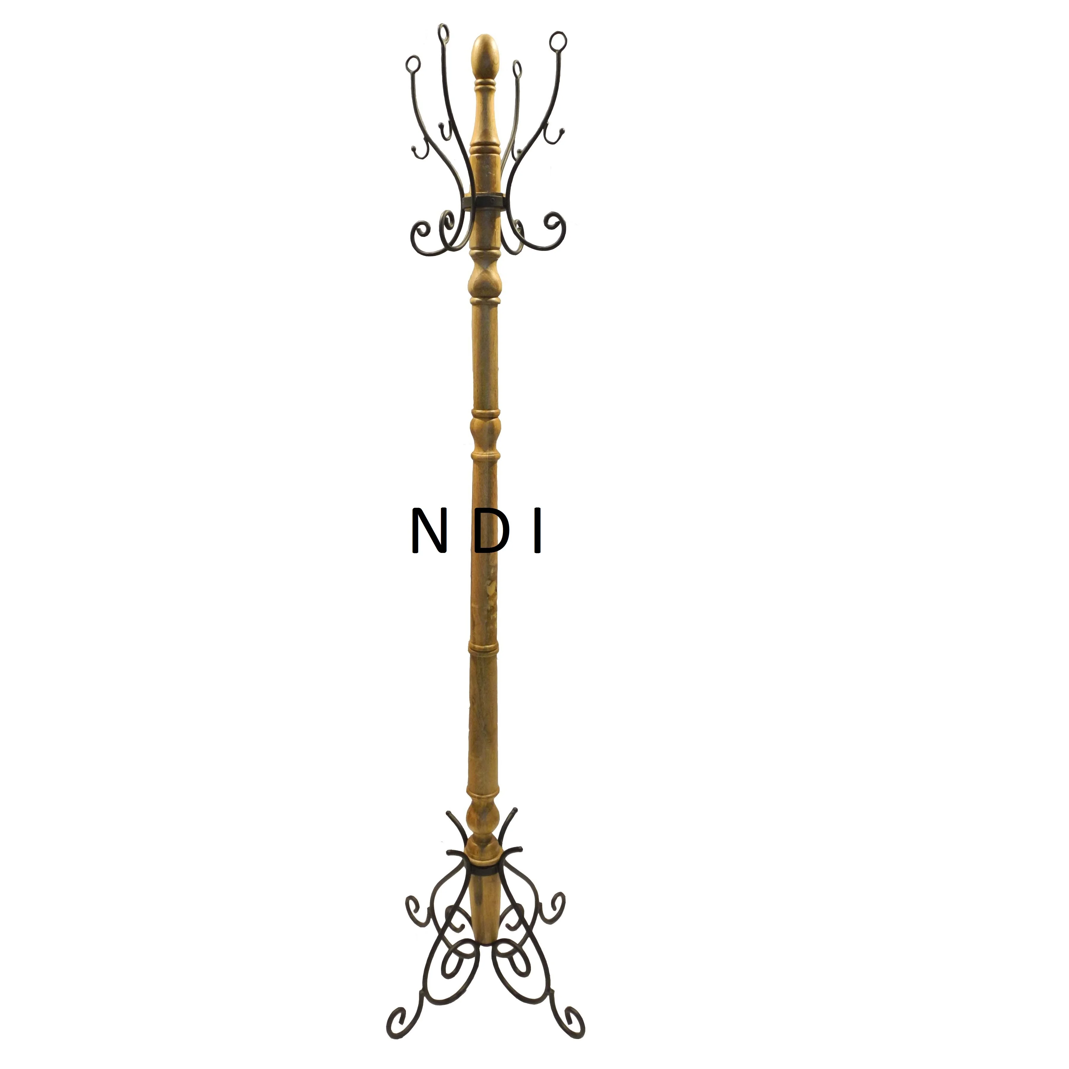 Tall Size Unique Design Custom Shape Decorative Clothes Hanger Stand Strong Quality Wooden Coat Hanging Stand