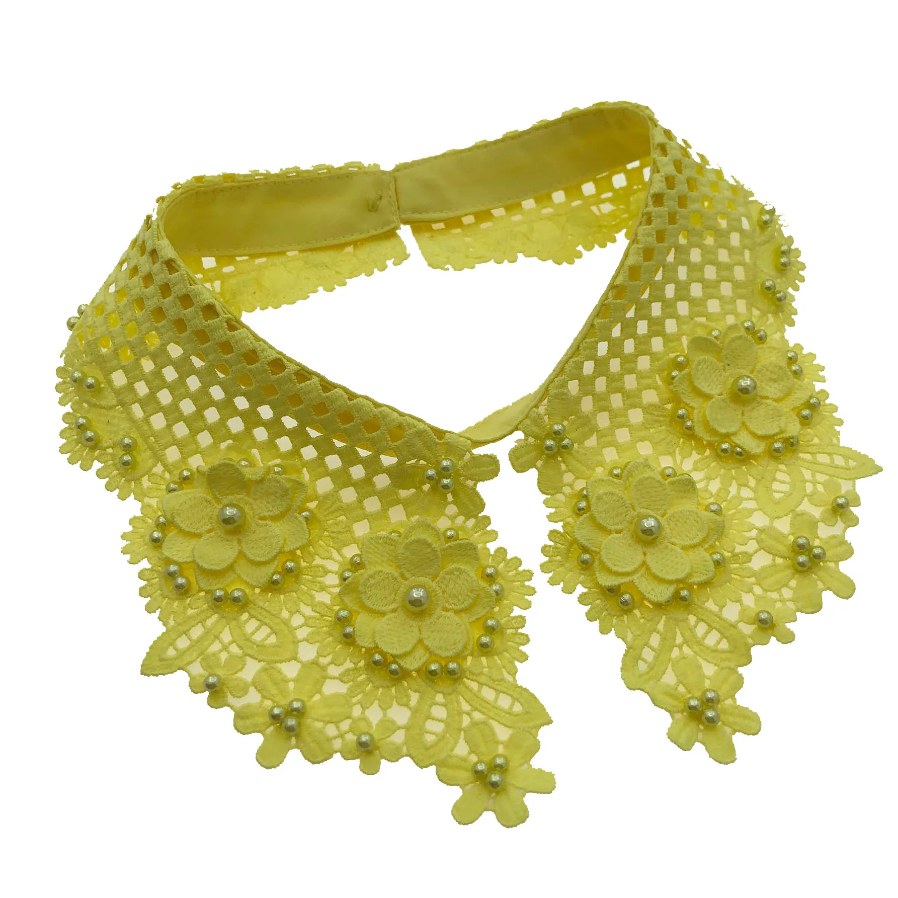 Hot Selling Openwork Embroidery Design Detachable Embroidery Shirt Fake Collar