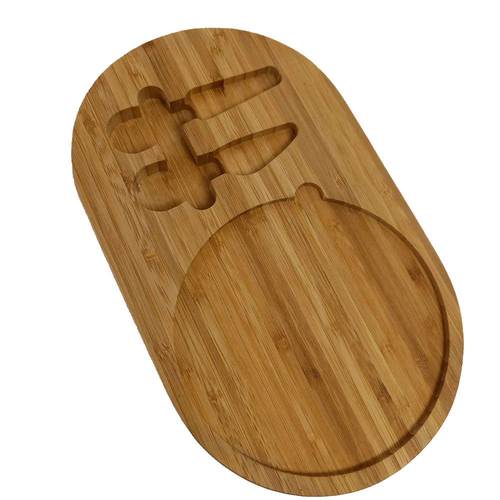 
Cheese Knife with Tempered Glass Cutting Board Bamboo 