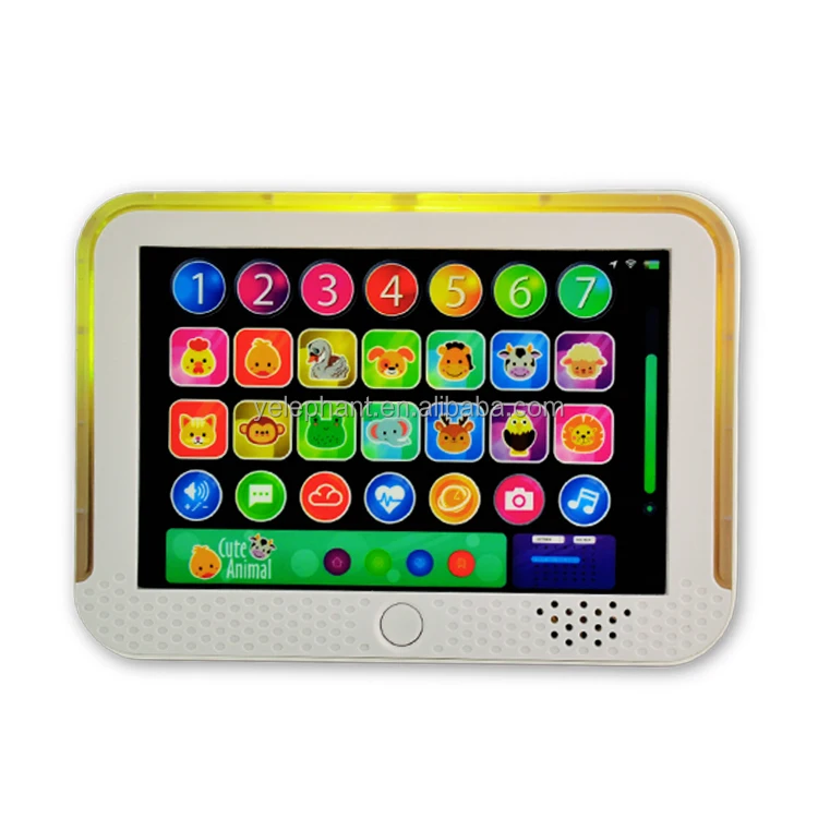 Kids My First Early Education Animals Number Color Cognative Sensory Button Tablet Toy Musical Learning Pad With Led Light