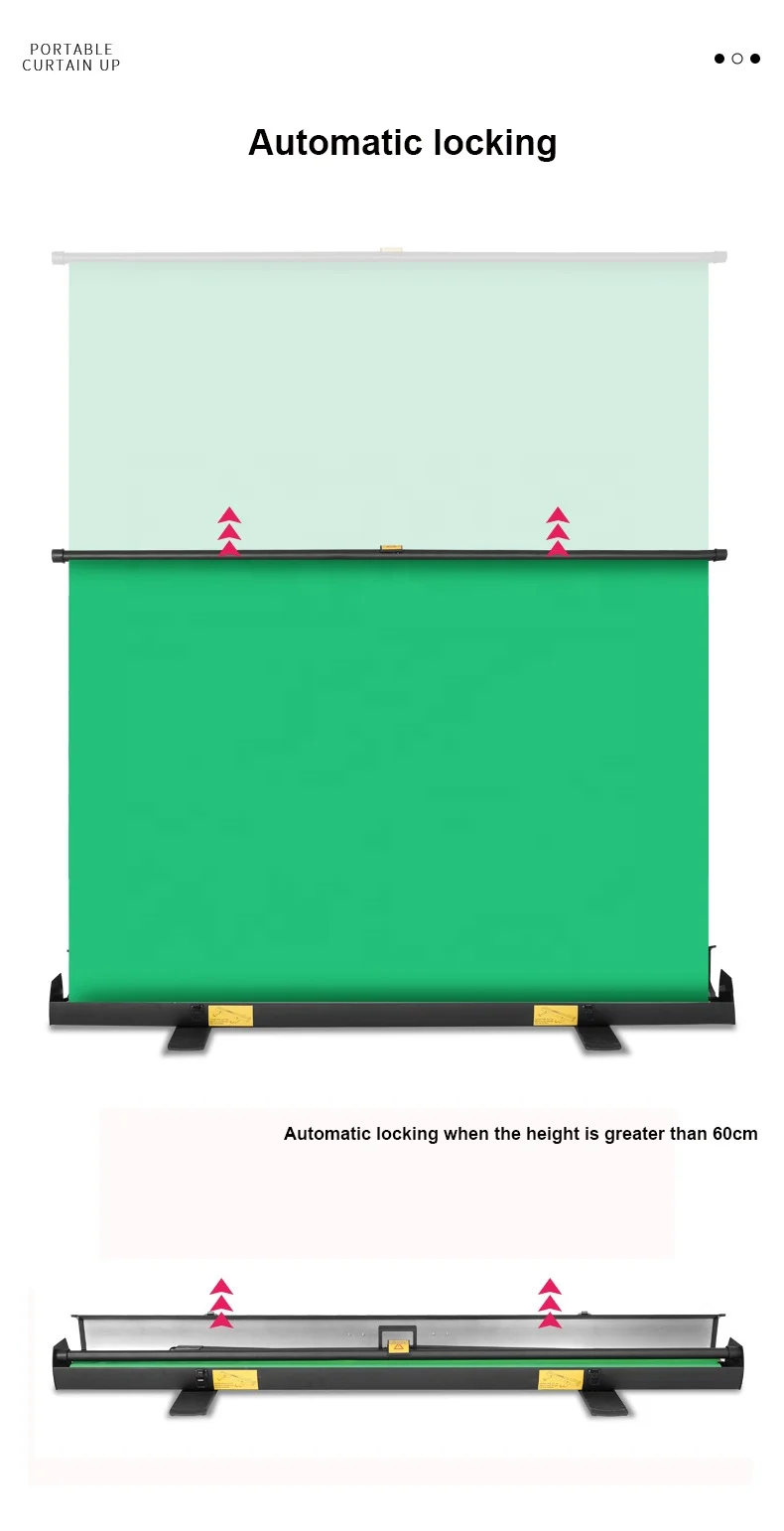 Portable 59in x 79in Collapsible Chroma Key Panel, 10 Second Setup Retractable Green Screen Background