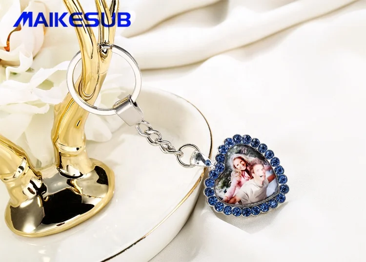 Valentine day gifts sublimation heart shape keychain for love