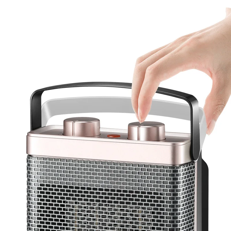 Portable Customized Handy Ceramic Space Heater Fan Electric Mini Heater 750W/1500W OEM PTC New Heater quick heat room rose gold