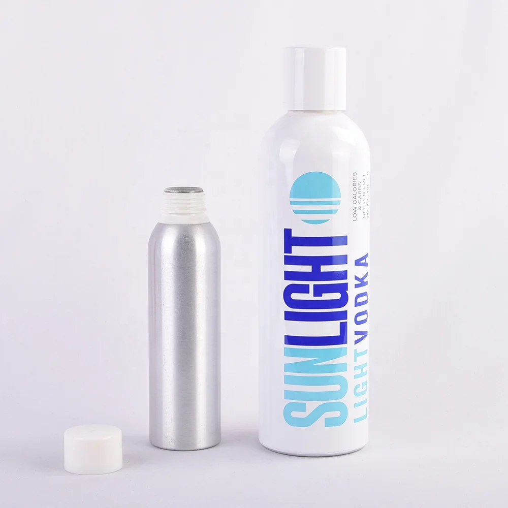 Wholesale Custom Printing 450ml 500ml 600ml 750ml Aluminum Bottle With Cap For Vodka Brandy with Plastic Tamper Evident Cap