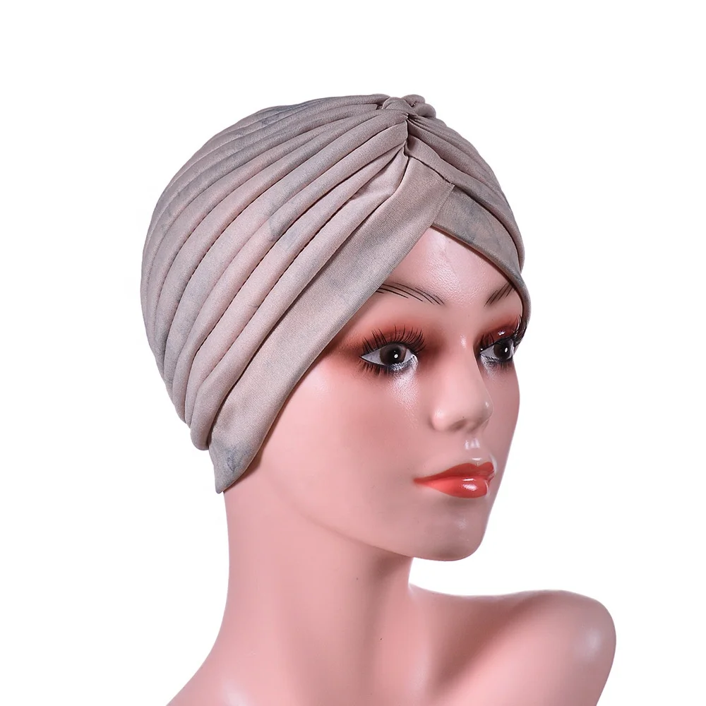 Wholesale  fashion turban hat sports and leisure Muslim solid color hat