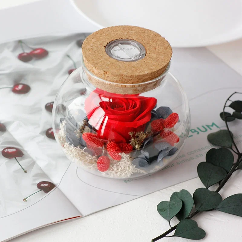 Подарок на день Святого Валентина, вечный цветок, люминесцентная бутылка для желаний для подруги