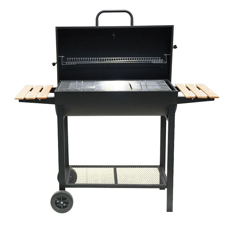 Double Side Table Plate Large Charcoal Smoke Oven Household Barbecue Oven Outdoor Thickened Camping Charcoal Oven Cookout