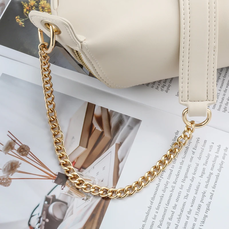 High Quality Metal Brass Handbag Chains for Bags Accessories Purse Shoulder Handbag Chain Strap Curb Black Metal Lady Chains Bag