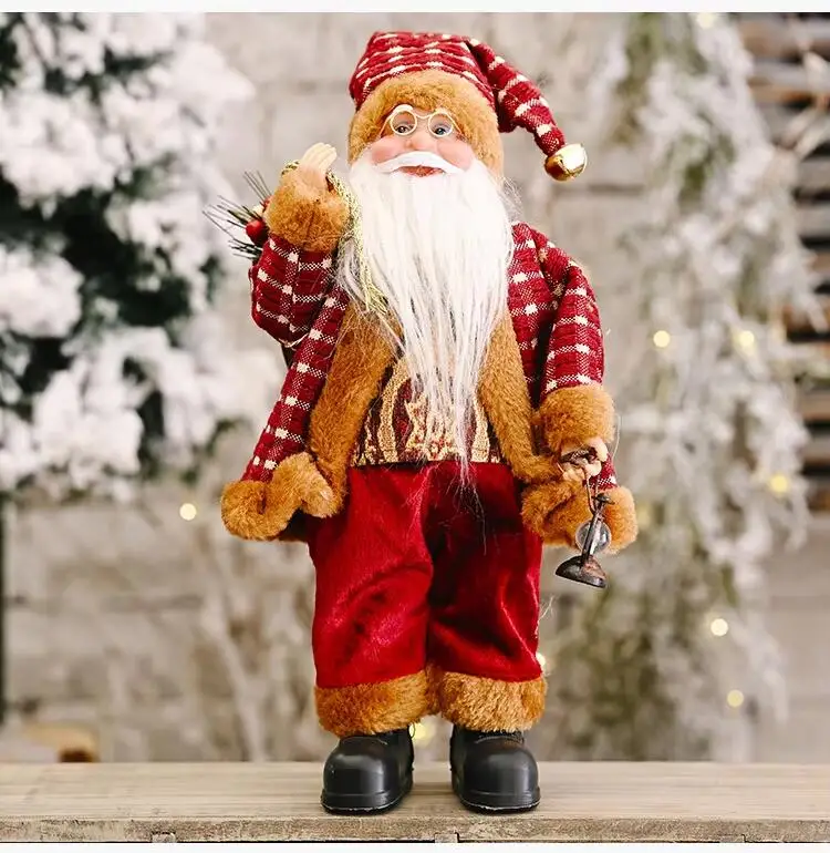 Christmas Decoration Supplies Ornament Standing Santa Clause Xmas Ornaments Christmas Doll Decoration Gifts