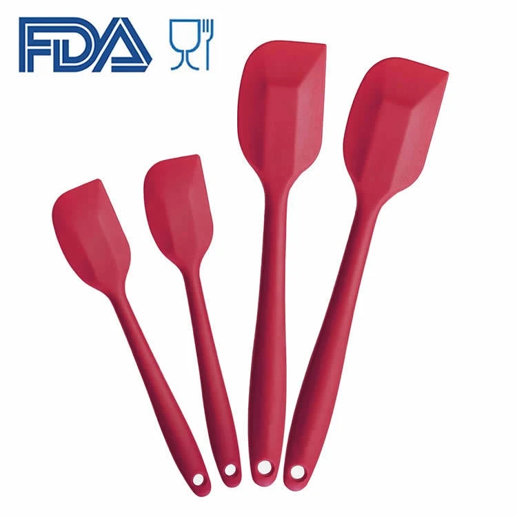 Personalized Private Label Black or Red Silicon Spatula Rubber Heat Resistant Silicone Spatula Set for Kitchen Cooking Baking