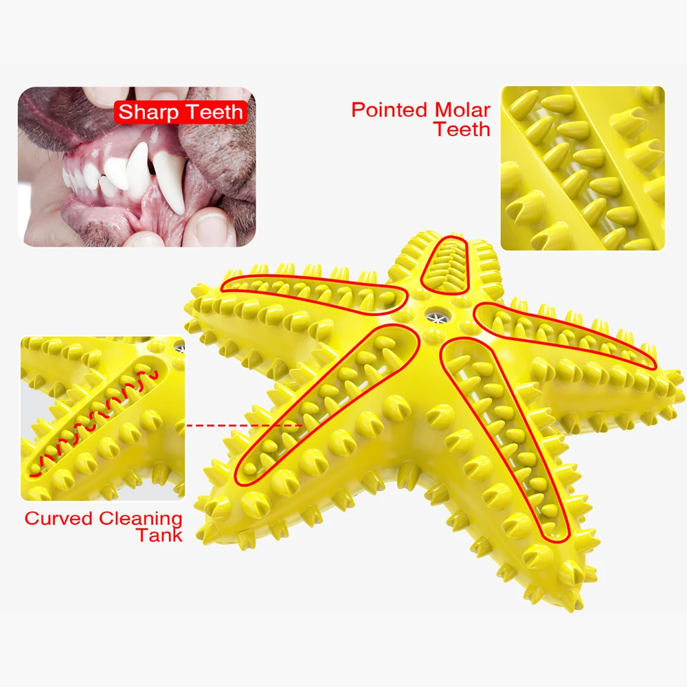 Manufacturer Starfish Shape Vocal pet Dog Cat Toy Rubber Leak Ball Molar Training Supplies