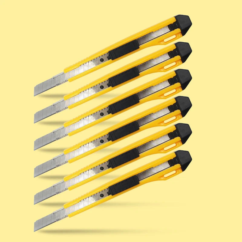 
Office 9mm width single blade stainless steel cutter utility knife art knife manufacturer 