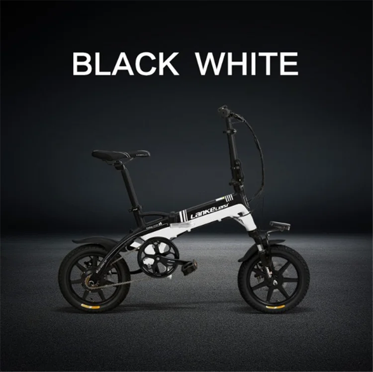 
LANKELEISI A6 14-inch portable folding electric bicycle 36v400w8.7ah lithium battery, level 5 electric moped 