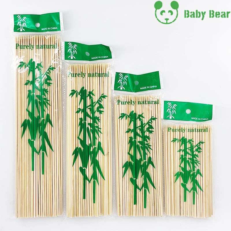 Outdoor use smooth surface food contact grade biodegradable barbecue bamboo skewer