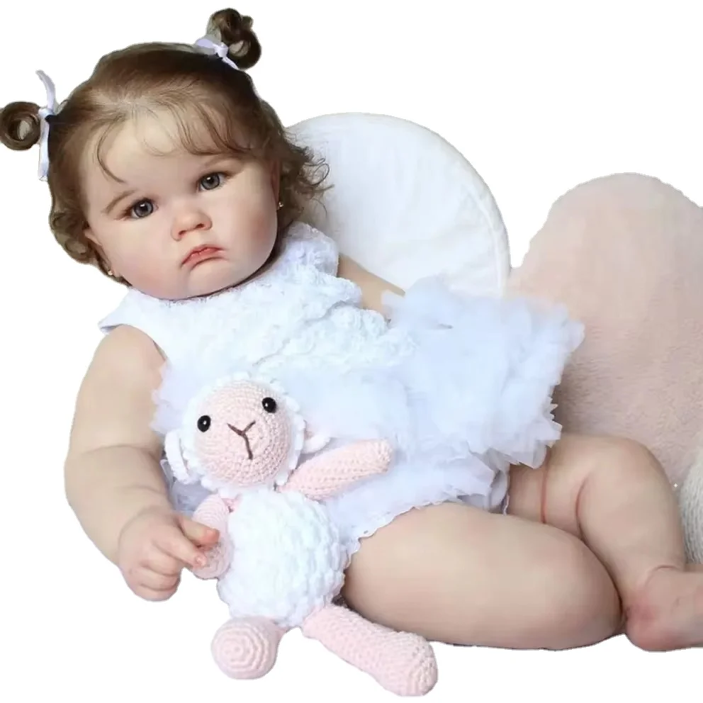 Cheap 24 Inch Reborn Doll Kit 3D Paint Skin Lifelike Baby Reborn Baby Dolls Silicone Realistic Newborn Baby Dolls Girl