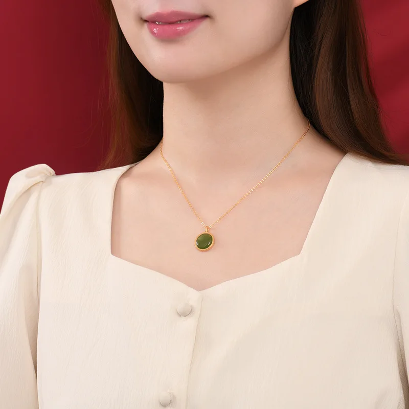 Luxury Fashion AU750 Pure 18K Gold Charms Pendants Necklace Women Ladies Bridal Engagement Wedding Fine Jewelry