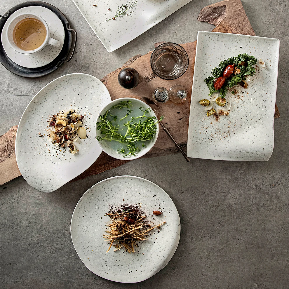 Nordic Style Afternoon Tea Hotel Country Club Spotted Design Pottery Tableware Porcelain Coffee Cup With Round Handle Ceramic