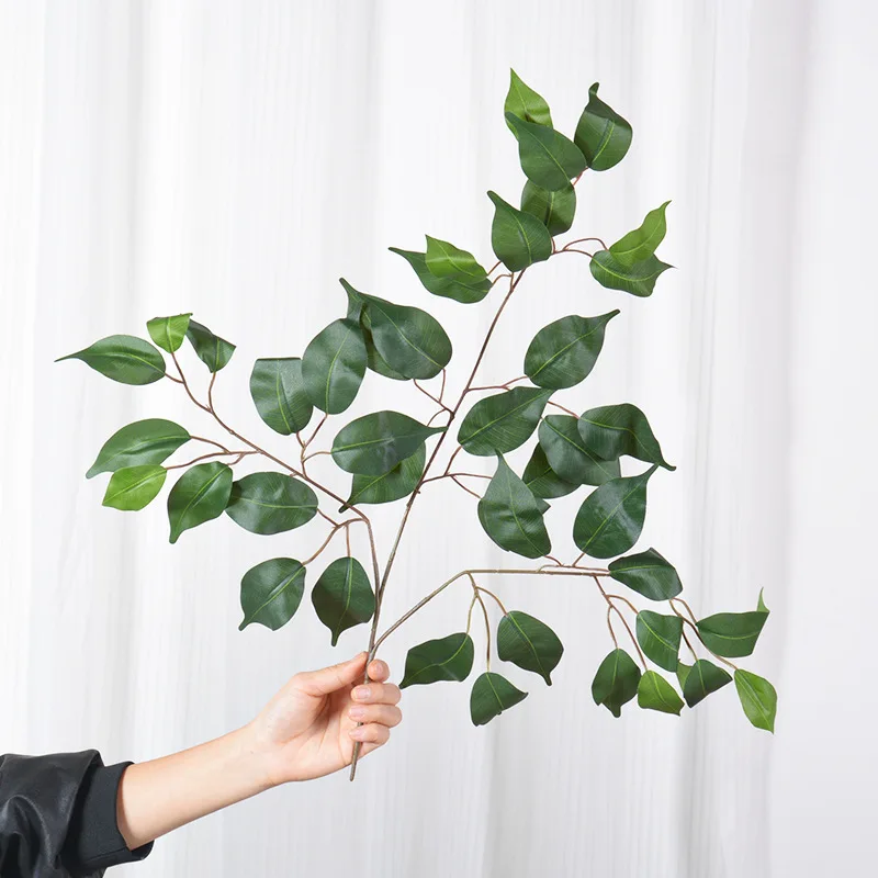 EG-S164 Faux Plastic Green Banyan Autumn Silk Flower Banyan Tree Artificial Banyan Plant Indoor Decoration Without Pot