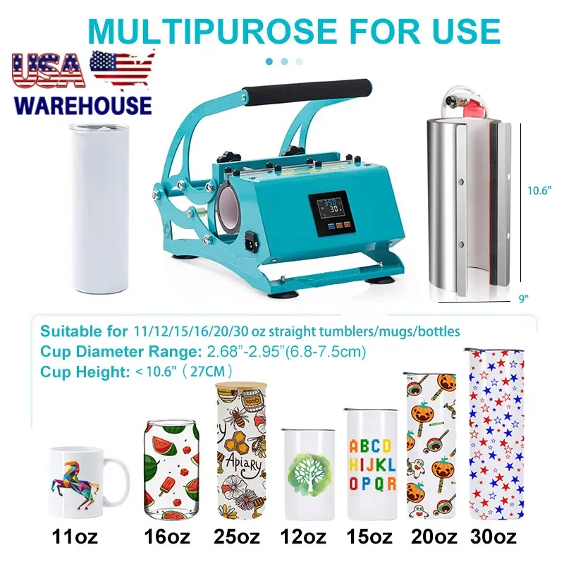 Erasmart In Stock New Mug Printing Heat Press Machine Bottle Cup 40oz Tumbler Press