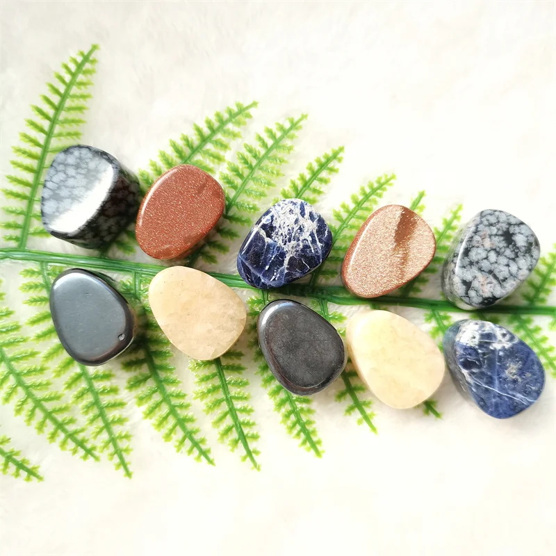 High-quality Healing Stones Pendant Natural Snowflake Obsidian Sodalite Crystal Water Drop for Necklace Decoration