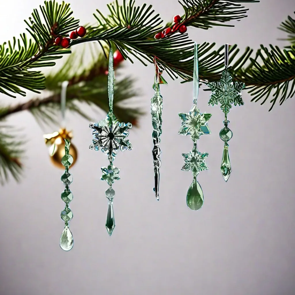 Christmas Crystal Christmas Tree Decoration 2024 New Year Party 10pcs Acrylic  Christmas Tree Hanging Pendants