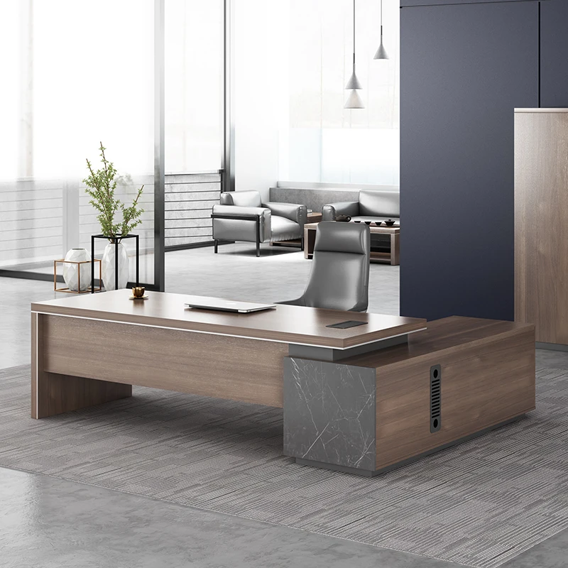 High End Office Furniture Escritorio De Oficina Mdf Board Executive Boss Office Desk L Shape Factory Design Luxury Office Table