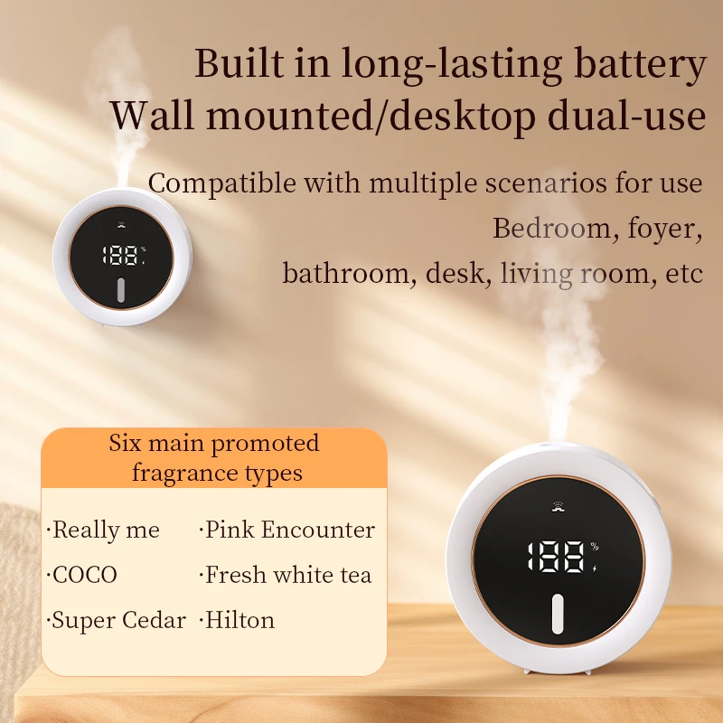 Mini Home Air Washer Purifier  Essential bedroom scent diffuser Waterless Car wash fragrance machine with Night  light