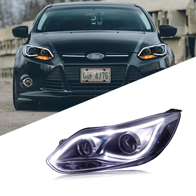 LED Daytime Light Headlights For Ford Focus 2012-2014 LED Tube Light Assembly Signal Lamp Accessories