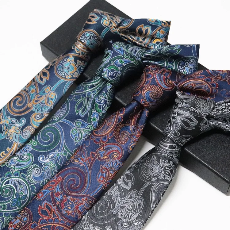 Custom necktie Manufacturer 2024 fashion patterned silk tie for men woven jacquard mens tie for retro elegance