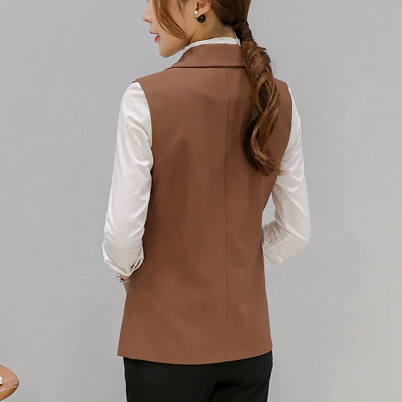 Женский модный блейзер без рукавов, Длинный жилет, дизайнерский осенний блейзер