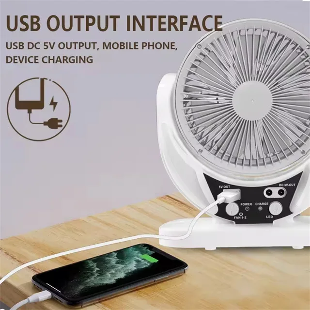 CE FCC Certified Outdoor Small Mini 6 Inch Rechargeable  Electric Solar Powered Table Fan with Solar Panel LED and Battery