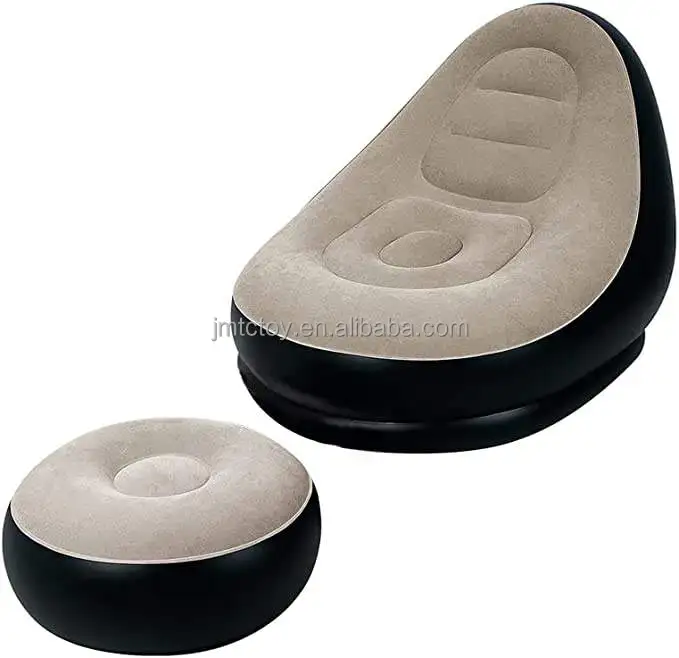 Outdoor Folding Reclining Chair Inflatable Lounger Ottoman Set Air Sofa