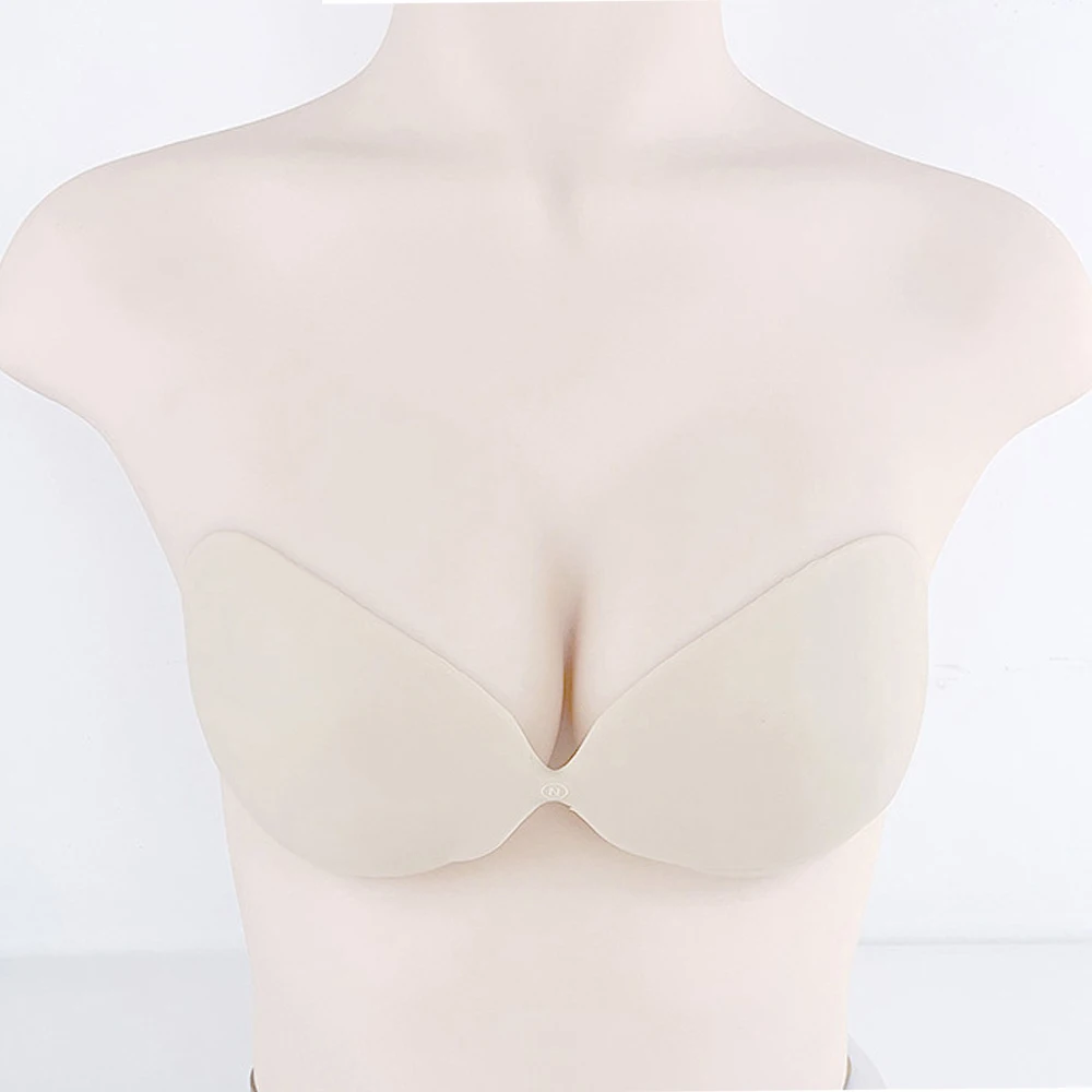 Mei Xiao Ti Reusable Silicone Glue Waterproof Seamless Gather Sticky Bra Silicone Invisible Nipple Pasties for Daily Dress