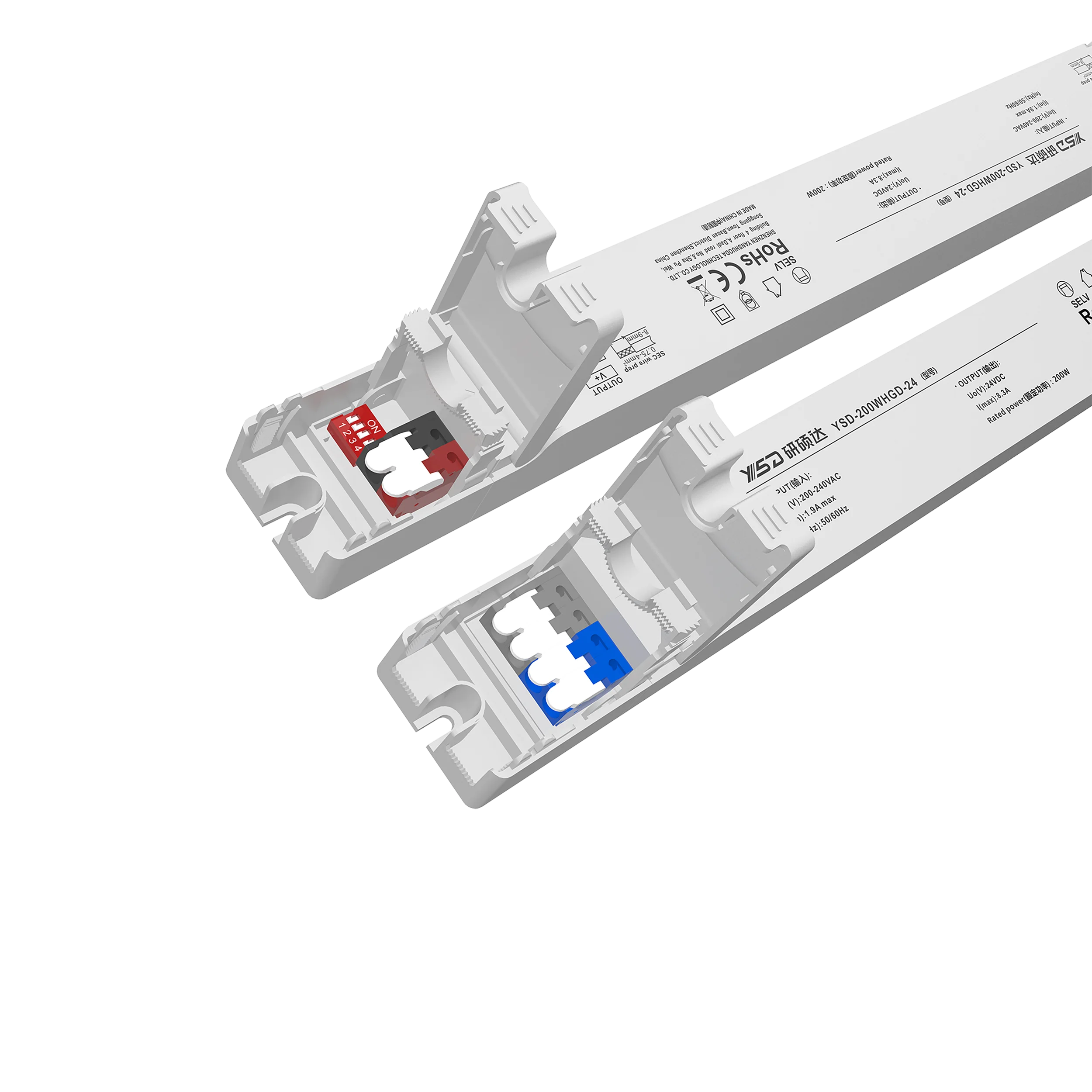 IP40 small size linear led power supply 100w 200w 24v 12v led driver 100-240VAC CE CB TUV BIS ROHS