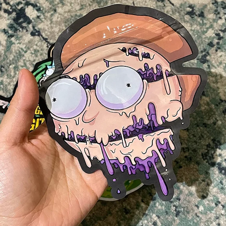 Custom  Heart Different Unique Round Circle 1,35, 7g Irregular Special cookie Die Cut  shaped mylar bags for candy gummy