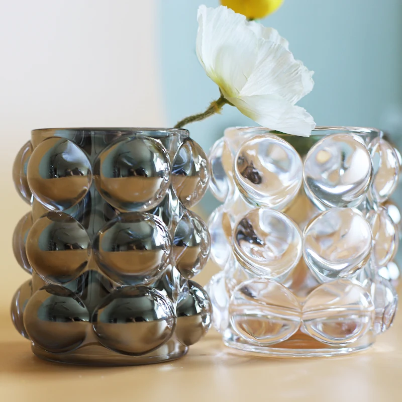 New Nordic Bubble Glass Bottle Vase Transparent Creative Vase Decoration