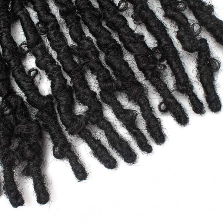 12 дюймов Пряди женские африканские грязная оплетка парик бабочка Locs вязание крючком грязный