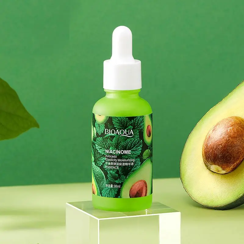 New BIOAQUA OEM ODM Avocado liquid bottle skin care whitening pure perfume vitamin c essence oil anti aging face serum