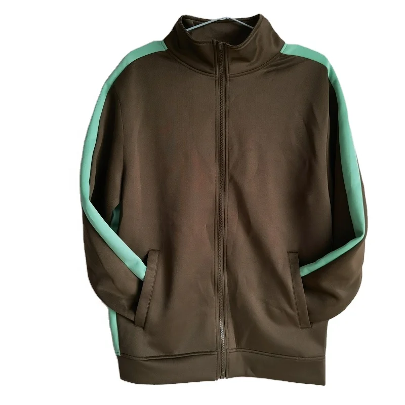 Fashion Wholesale Men Sports Plain Sweatshirt Stripe Varsiti Track Jackets